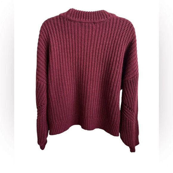 Ladies Eloquii Burgundy Chunky Mock Neck Sweater, Size 14/16 - Picture 3 of 8